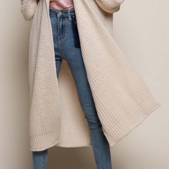 MAXI CARDIGAN ~ Powder beige - Picture 11 of 16